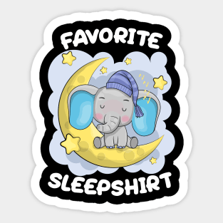 Cute Little Elephant Sleeping on the Moon Nap Favorite Sleep time Pajama Sticker